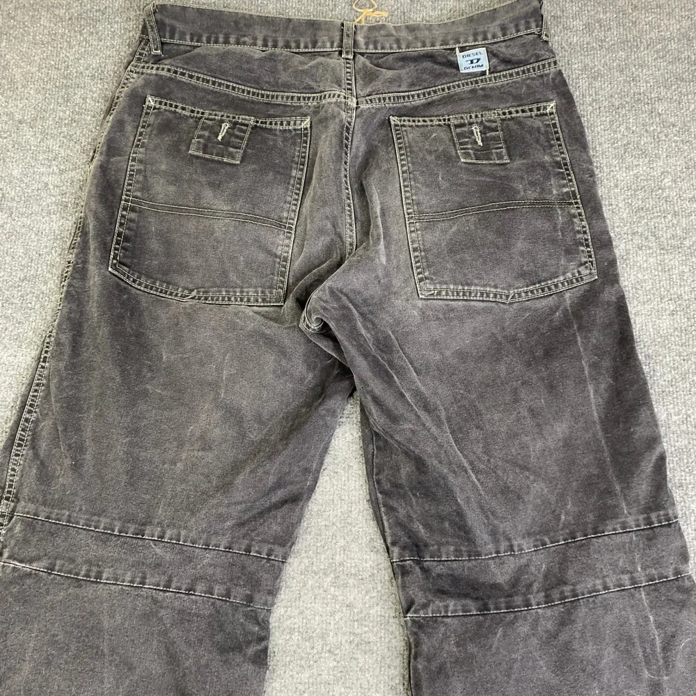 Diesel Italy Mens Pants Faded Black Reinforced Knee Utility Gorp Work Size 34